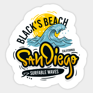 black's beach san diego california Sticker